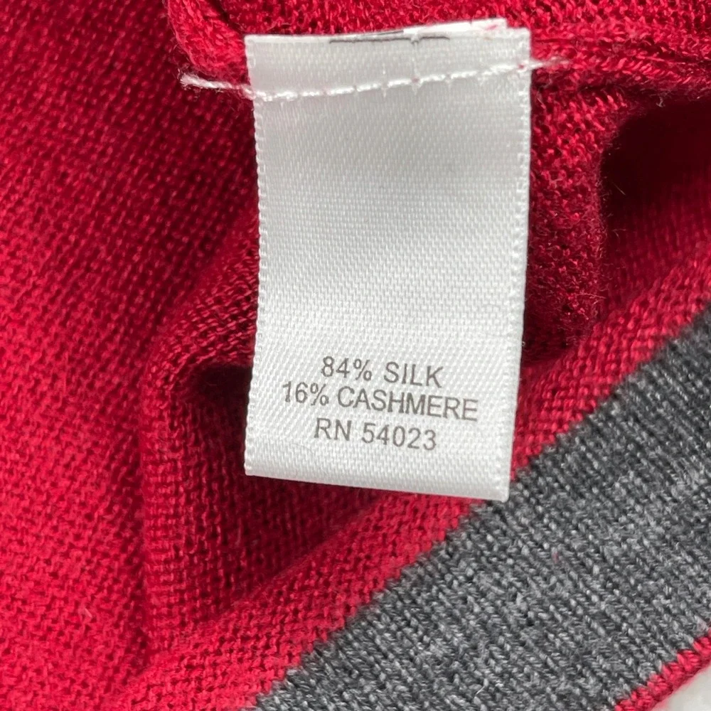 Banana Republic Sweater Mens XL Red Silk Cashmere Crew Neck Pullover Office‎